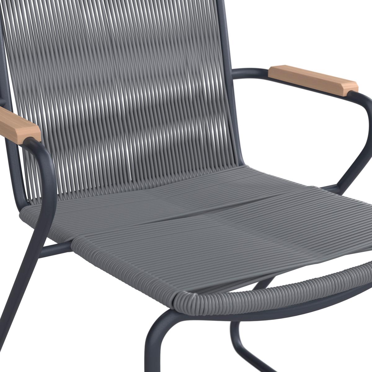 Kerti Étkezőgarnitúra Helen - fekete/tíkfa színű, Modern, műanyag/textil (330/198/88cm) - Bessagi Garden