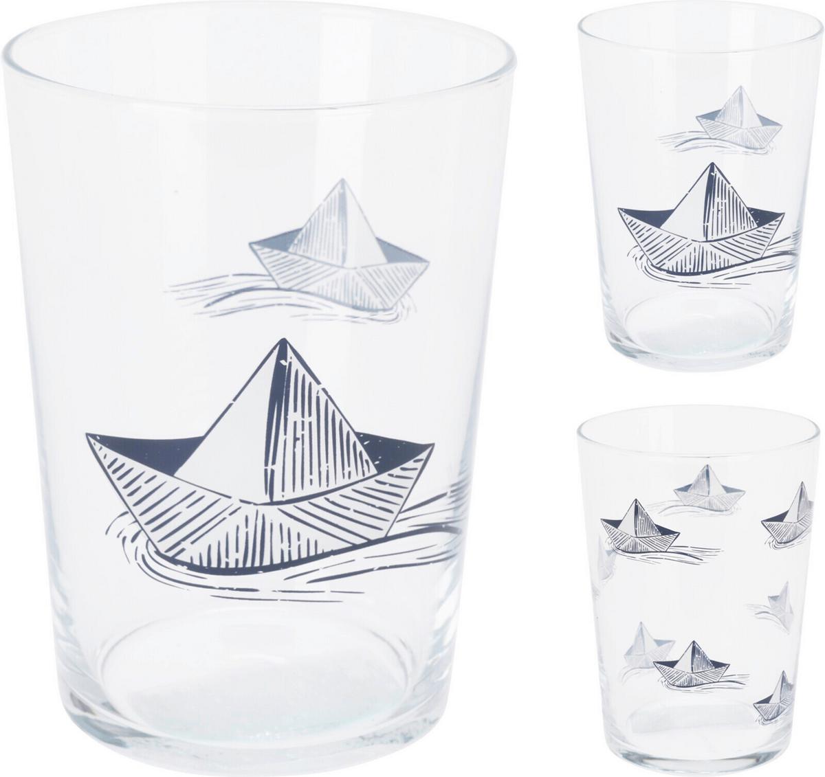 Pohár Paperboat - szürke, üveg (8,8/12cm)