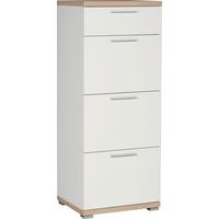 Kommode in Eichefarben/Weiß - Alufarben/Weiß, MODERN, Holzwerkstoff/Metall (48/120/40cm) - Mömax