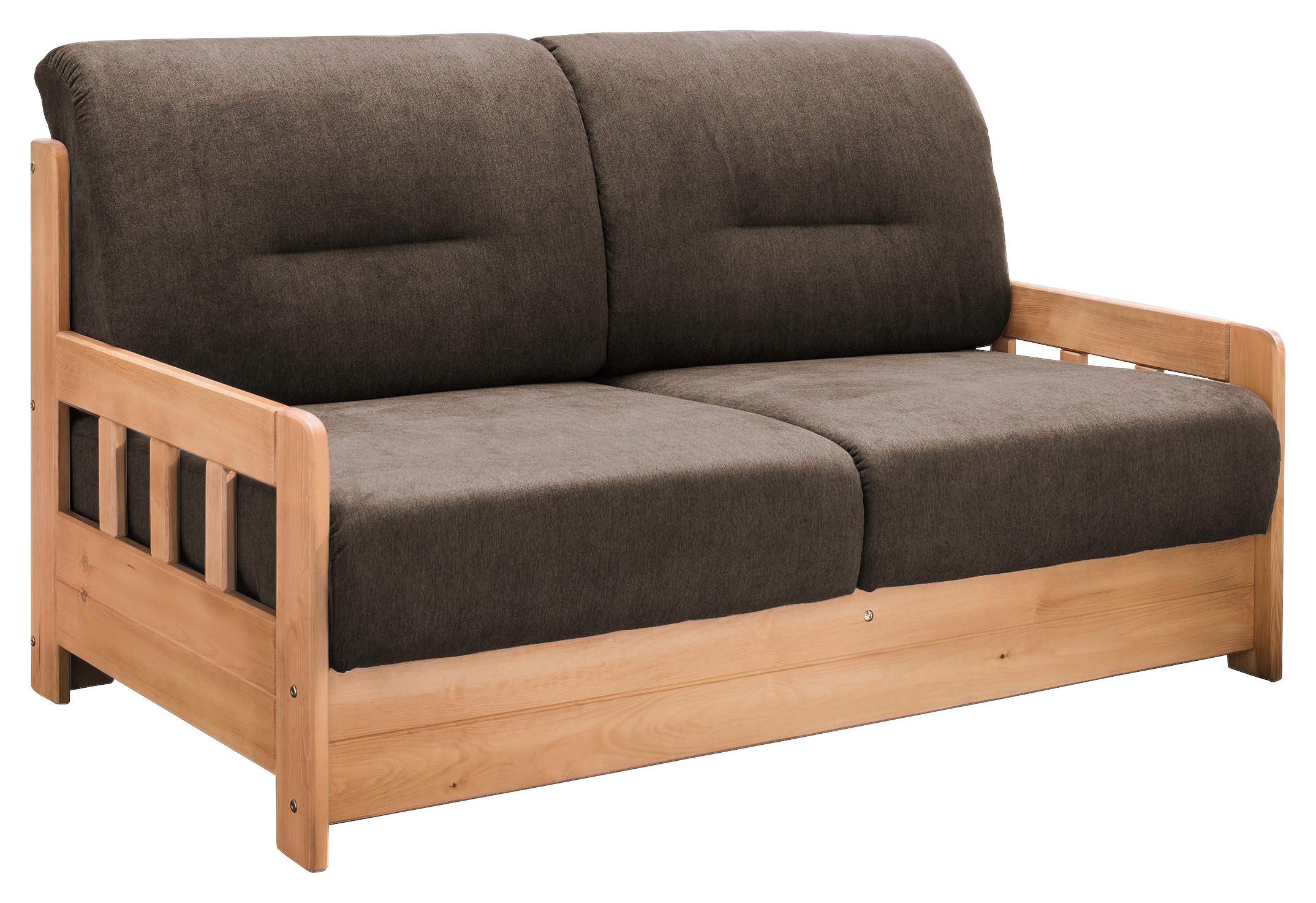 Schlafsofa Camino Holzkorpus Honig/Dunkelbraun - Dunkelbraun/Honig, LIFESTYLE, Holz/Textil (154/88/90cm) - Livetastic