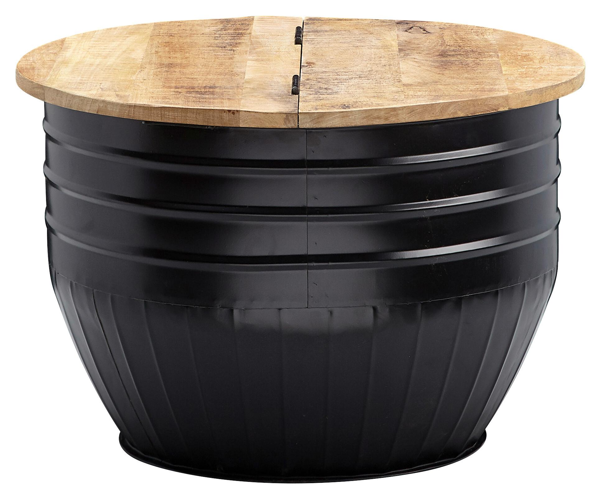 Klubska Miza Wohnling - črna/rjava, Moderno, kovina/les (60/60/41cm) - MID.YOU