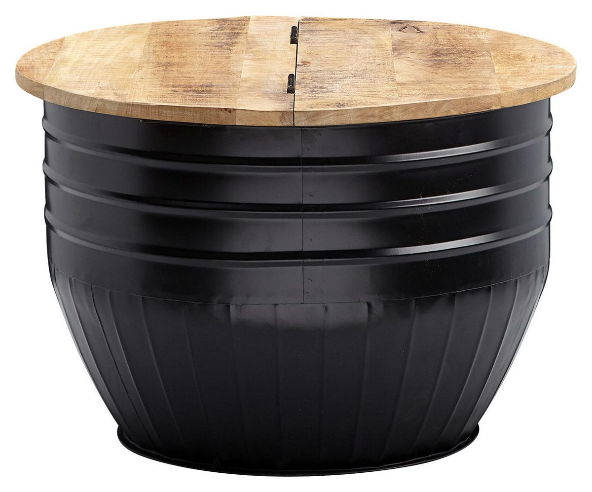 Klubska Miza Wohnling - črna/rjava, Moderno, kovina/les (60/60/41cm) - MID.YOU