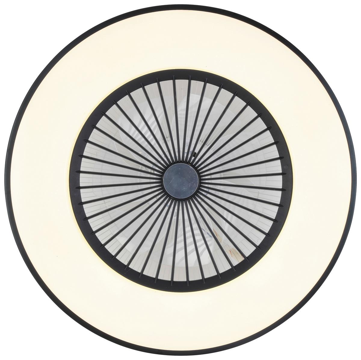WENTYLATOR SUFITOWY NATAL - przejrzysty/czarny, Modern, tworzywo sztuczne/metal (58/18,5cm) - Bessagi Home