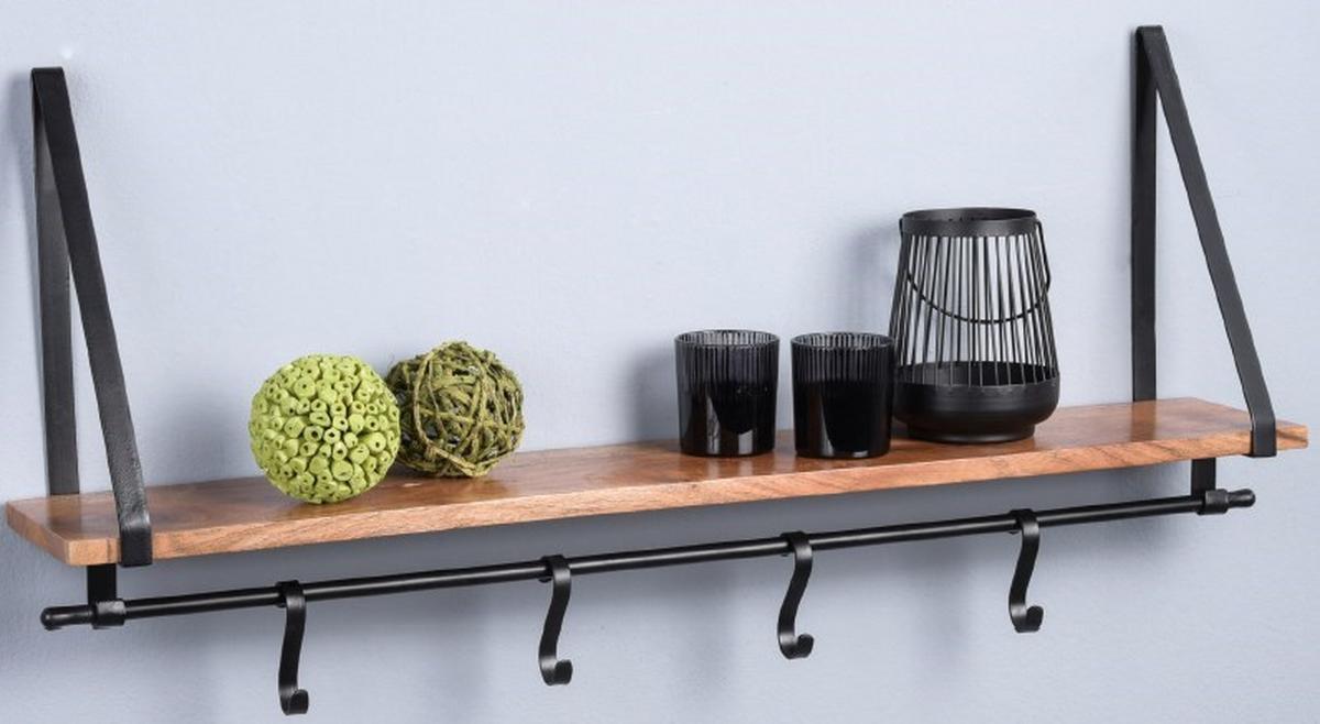 Wandregal aus Mangoholz - LIFESTYLE, Holz/Metall (92/16/12cm) - Mömax