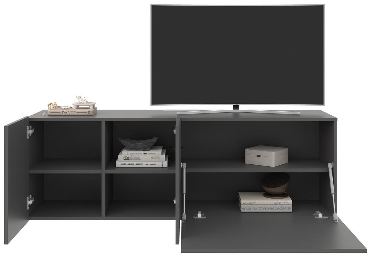 KOMODA NISKA NEWNIQ - antracytowy, Design, materiał drewnopochodny (150/50/42cm) - Hom`in