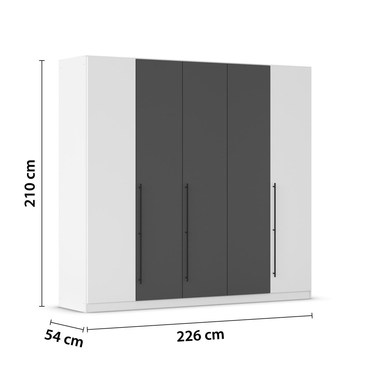 Șifonier Safari - alb/gri, Konventionell, material pe bază de lemn (226/210/54cm)