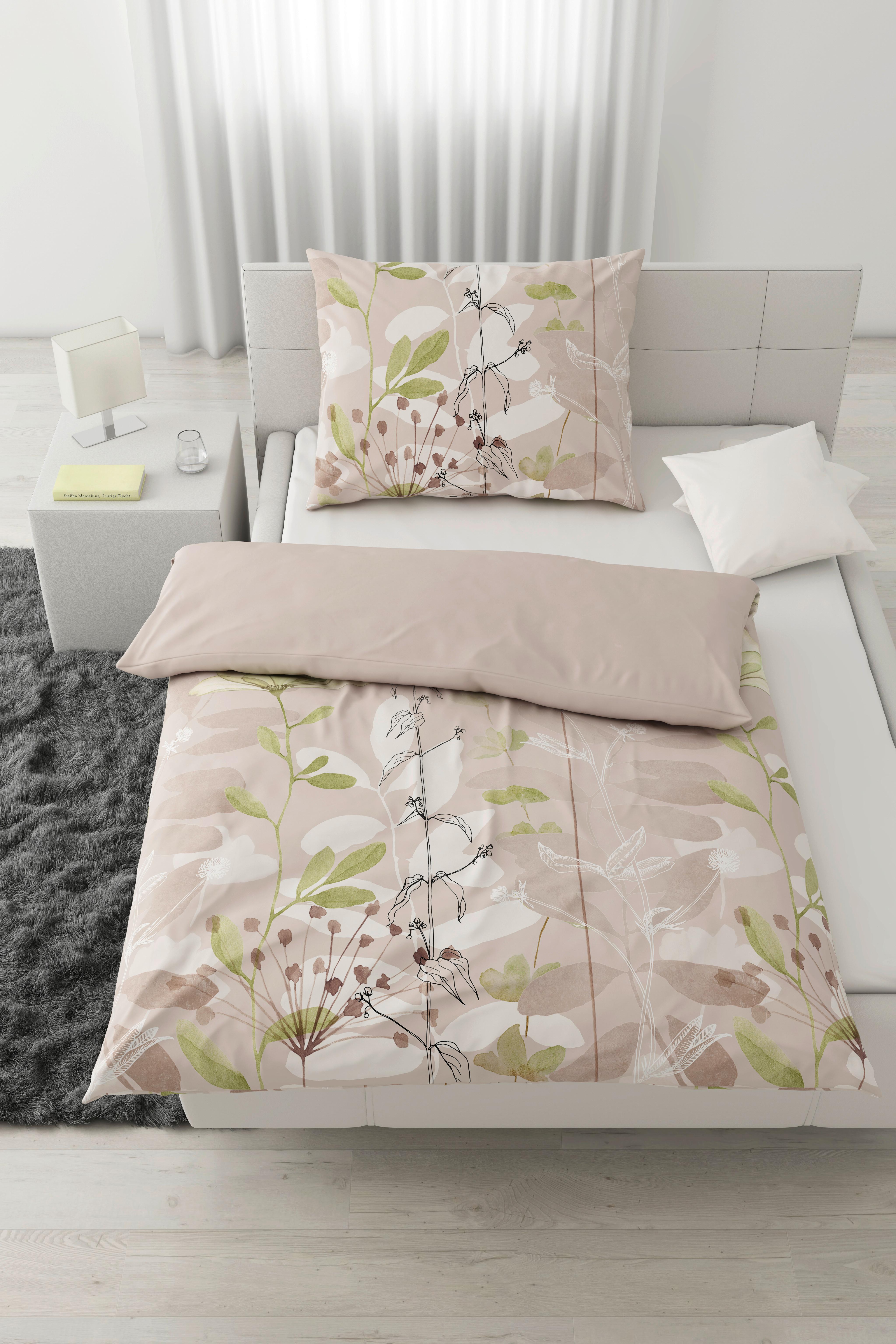 Ágyneműhuzat-garnitúra Loala - bézs/zöld, Romantik / Landhaus, textil (140/200cm) - Mömax