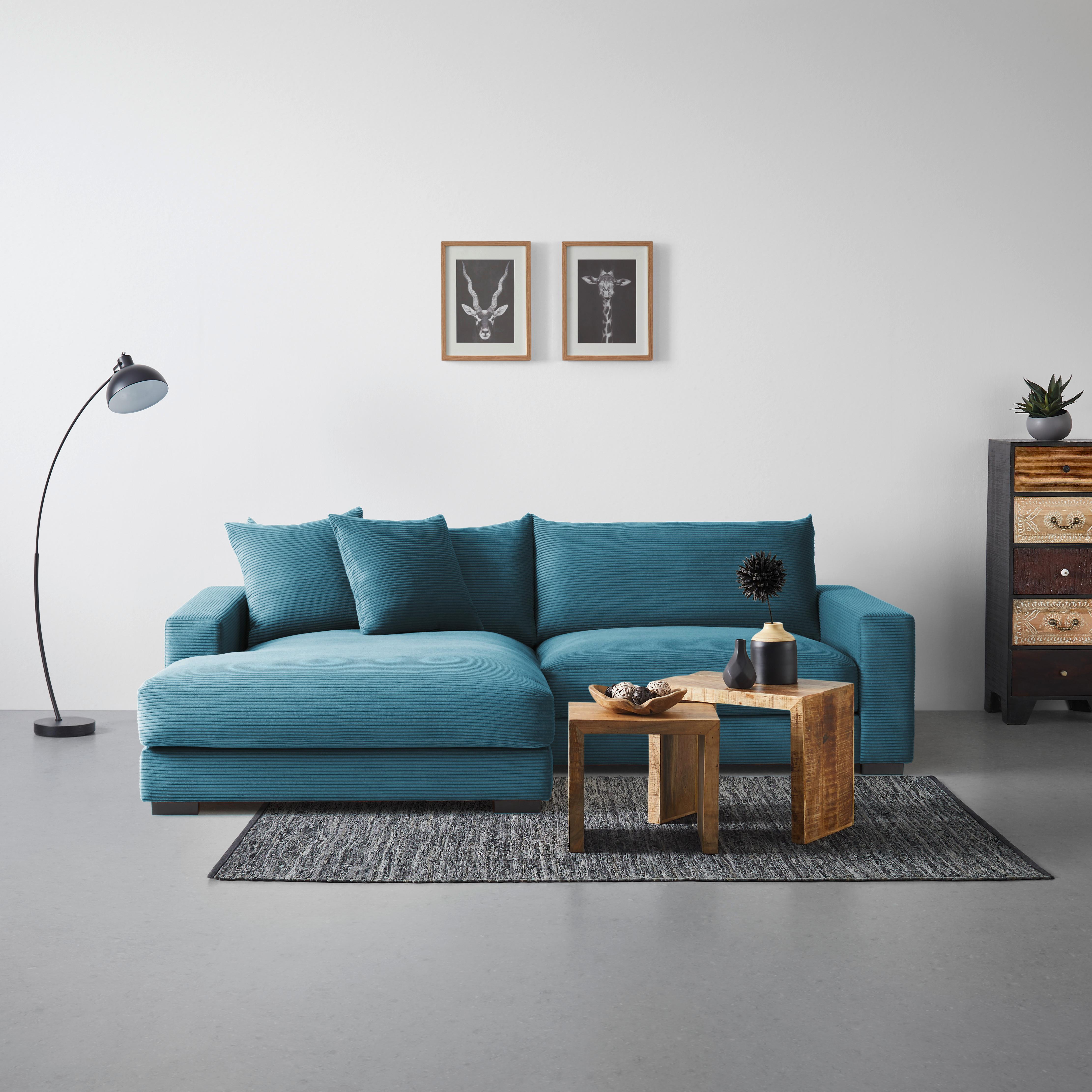 Kutna Garnitura Pedro - boje petroleja, Moderno, tekstil (180/83/265cm) - Mömax
