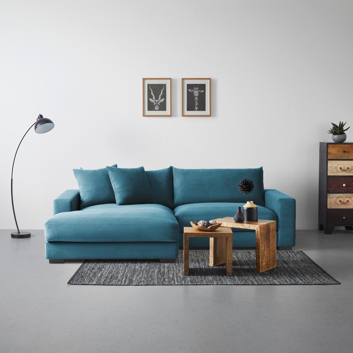Wohnlandschaft Pedro-3S.REC in Petrol - Petrol, Modern, Textil (180/265cm) - Mömax