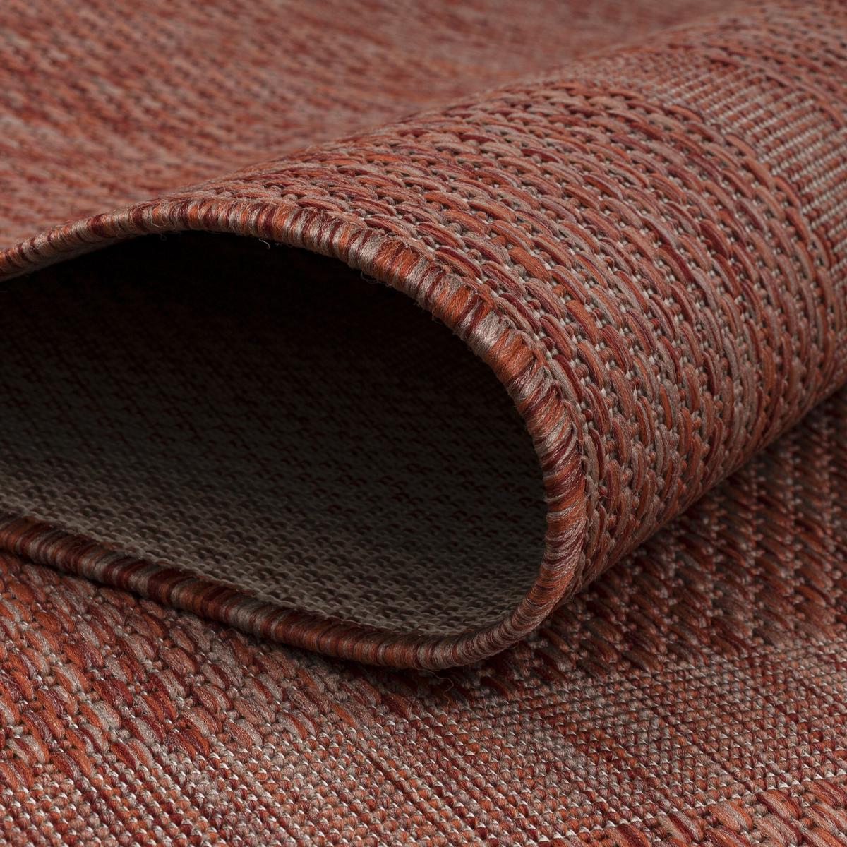 Flachwebeteppich Relax Rot Ø ca. 120cm - Rot, Basics, Textil (120/120cm) - Novel