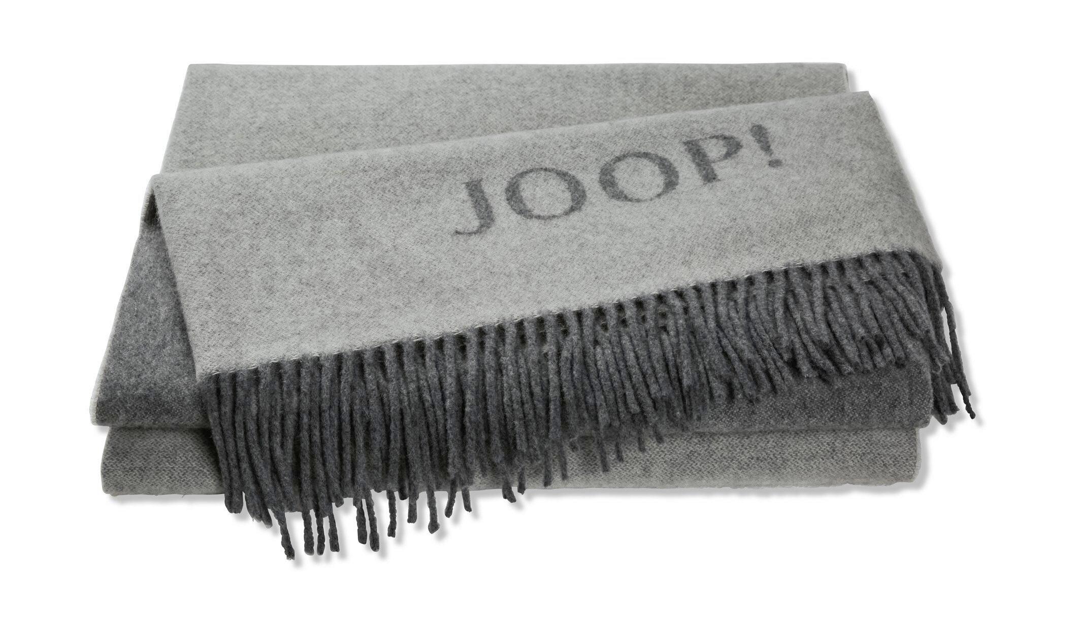 PLED JOOP! FINE-DOUBLEFACE - kolor łupkowy/kolor grafitowy, Basics, tkanina (130/180cm) - Joop!