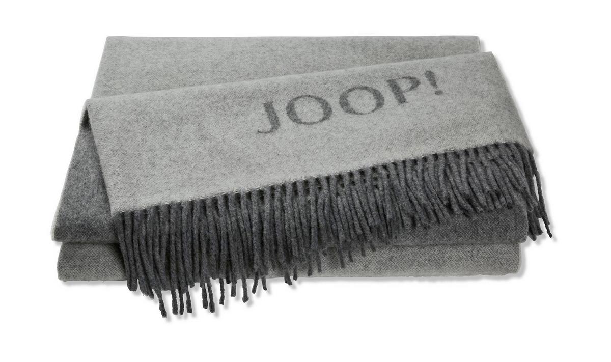 PLED JOOP! FINE-DOUBLEFACE - kolor łupkowy/kolor grafitowy, Basics, tkanina (130/180cm) - Joop!