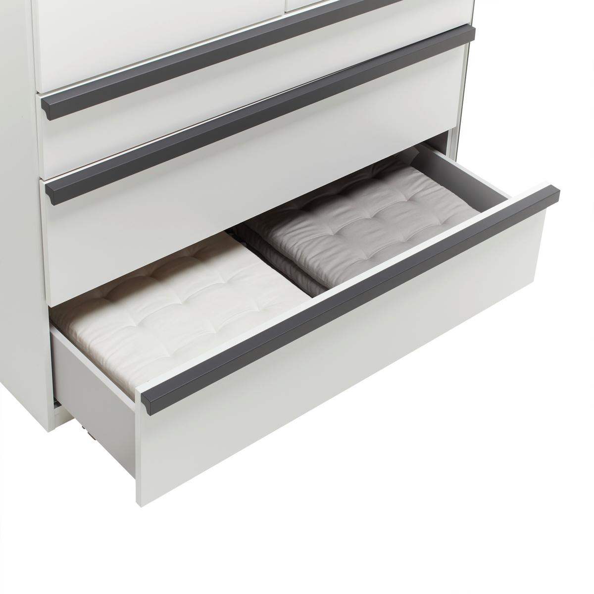 Kleiderschrank Oxford Graphitfarben/Weiß - Graphitfarben/Weiß, KONVENTIONELL, Holzwerkstoff (250/216/58cm) - Premium Living