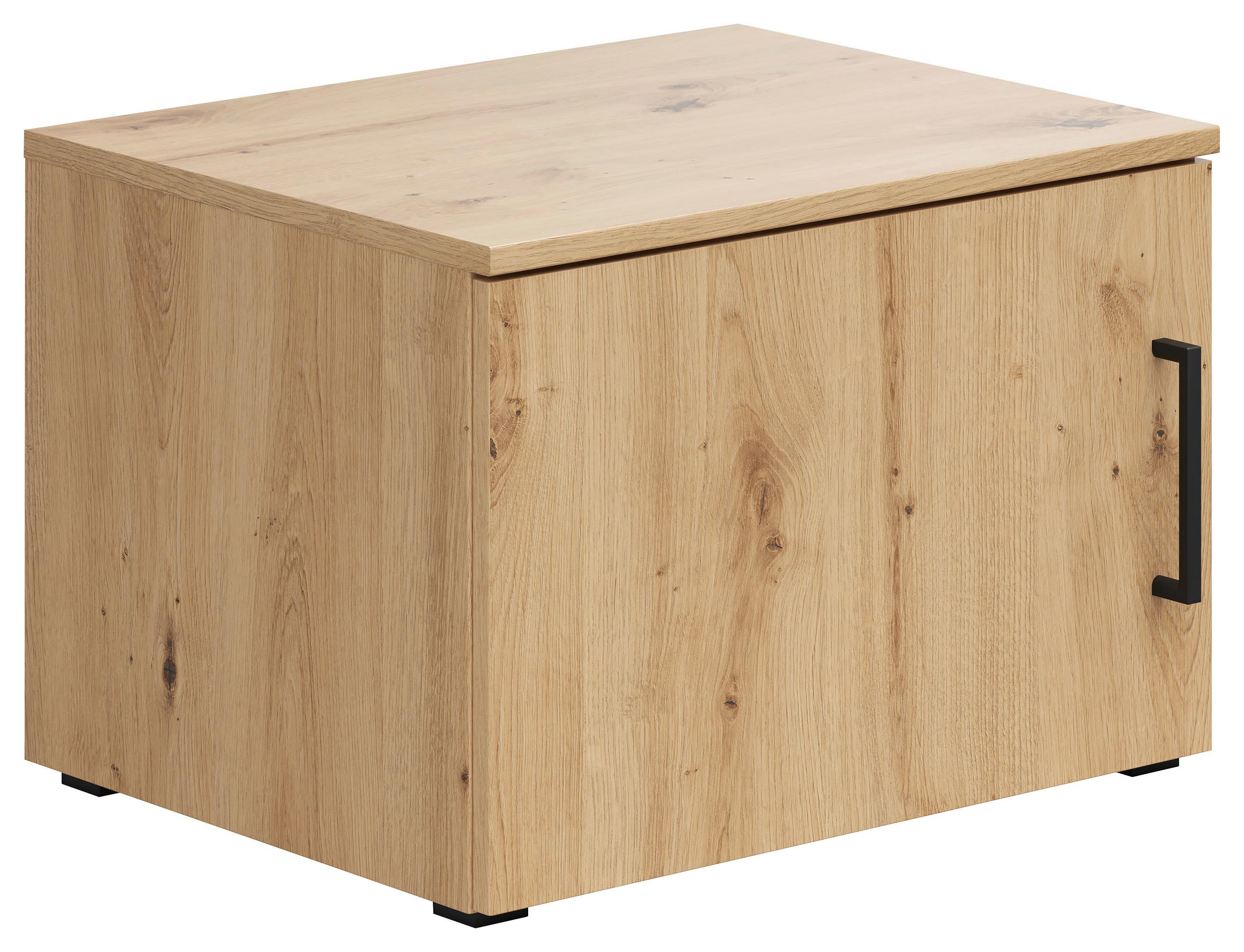 Aufsatzschrank Multistauraum Eiche Artisan - Schwarz/Eiche Artisan, Modern, Holzwerkstoff/Kunststoff (50/35/40cm) - Premium Living