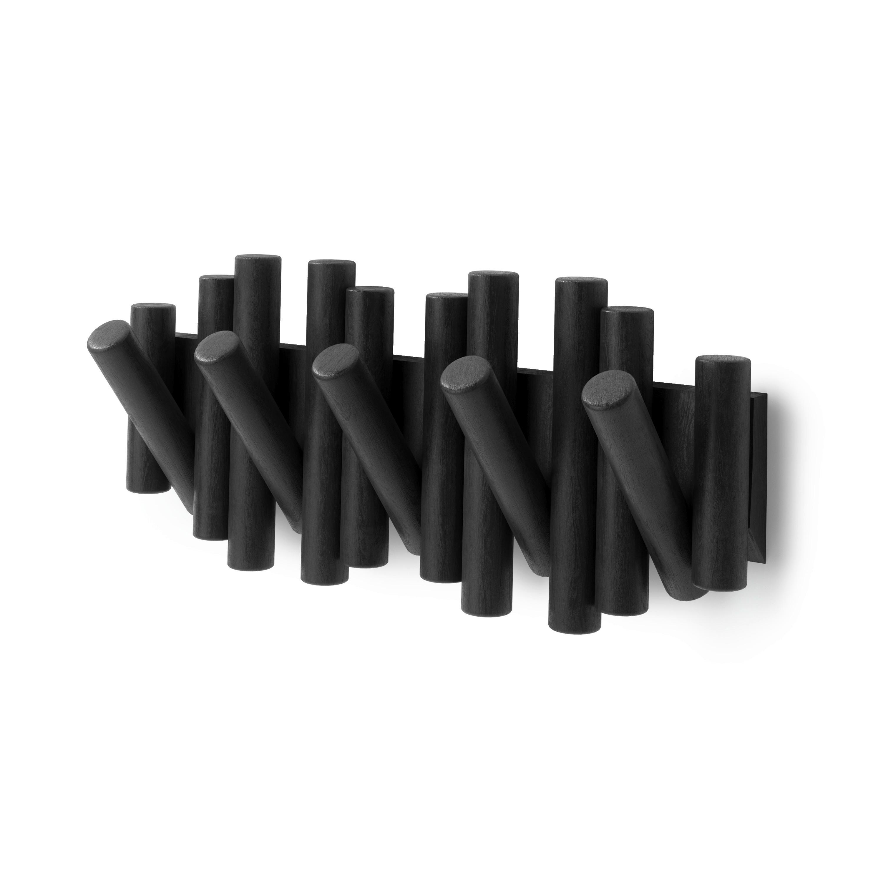 Hakenleiste Holly Schwarz - Schwarz, MODERN, Holz (38/17/4cm) - Mömax