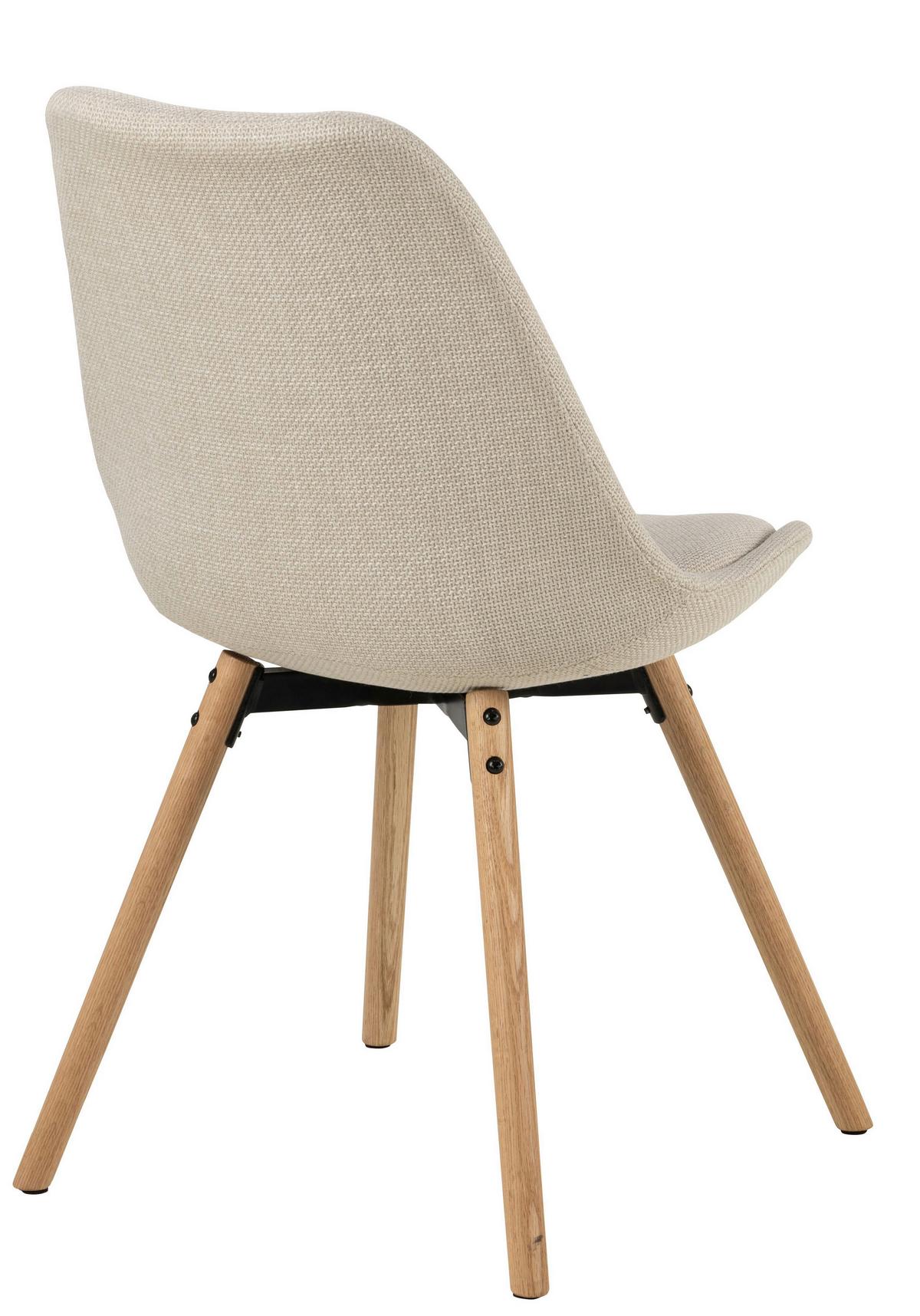 KRZESŁO ERICA - beżowy/kolor dębowy, Konventionell, tkanina/drewno (49/84/55cm) - MID.YOU