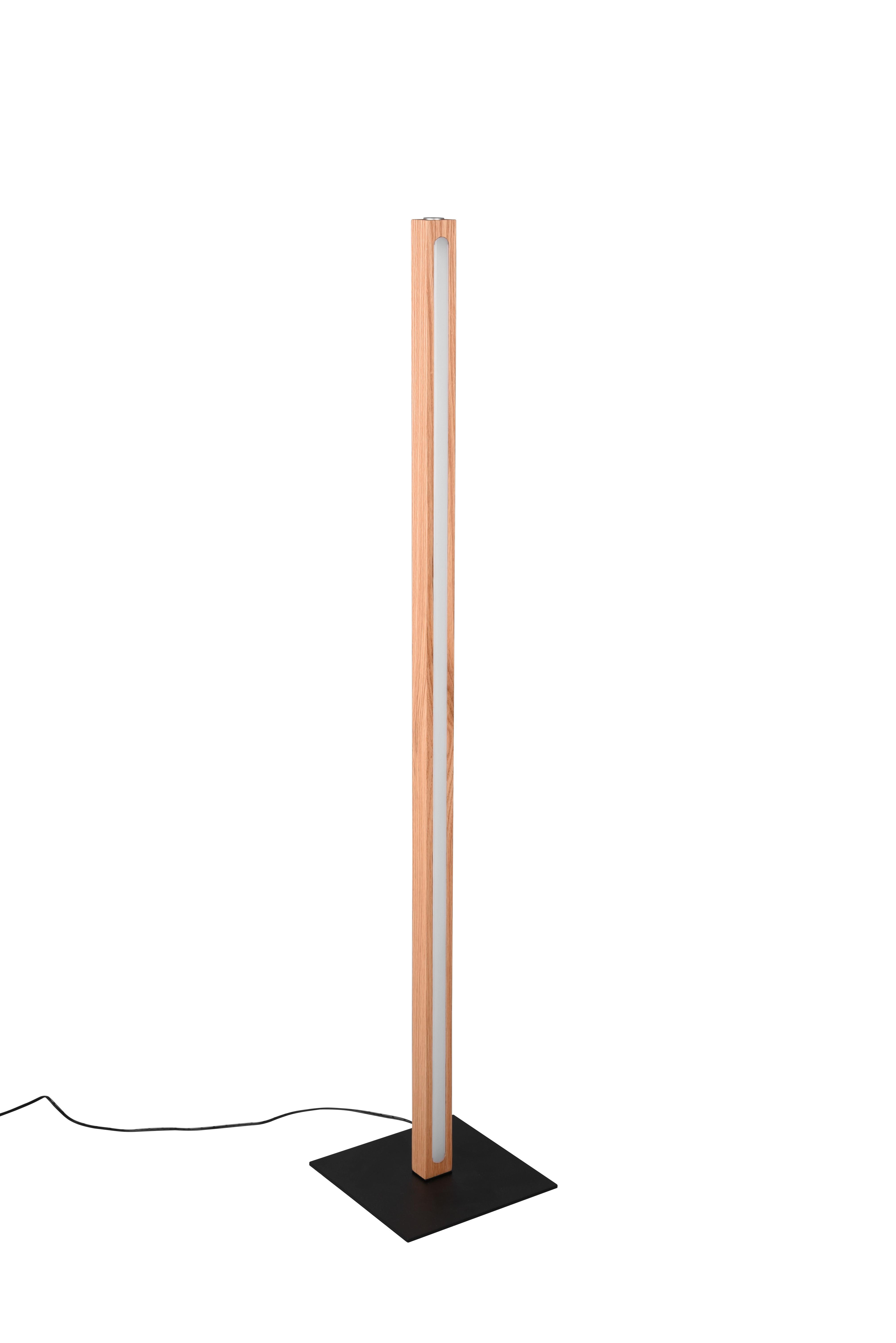 LED-Stehleuchte Bellari Schwarz/Eiche max. 20 Watt - Schwarz, Natur, Holz/Metall (22/115/22cm) - Trio Leuchten