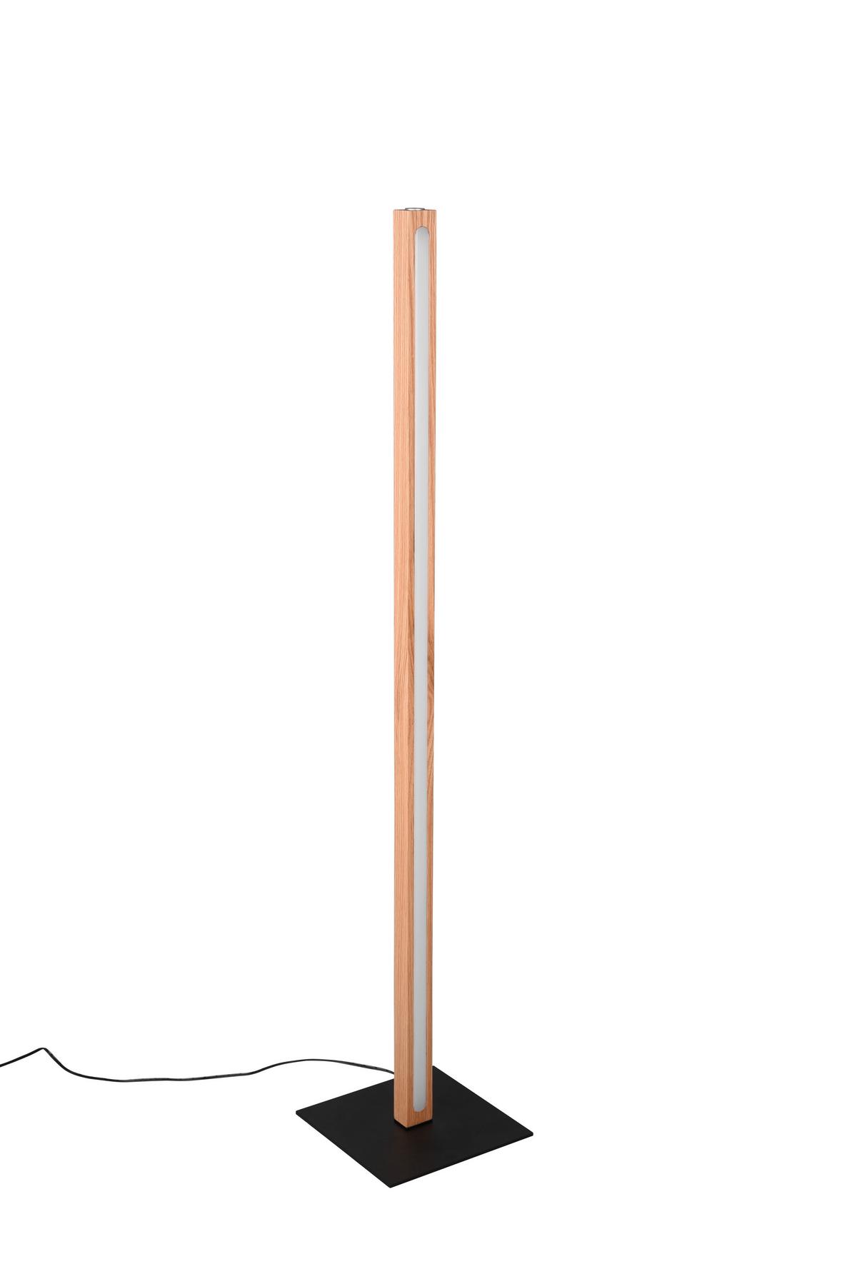 LED-Stehleuchte Bellari Schwarz/Eiche max. 20 Watt - Schwarz, Natur, Holz/Metall (22/115/22cm) - Trio Leuchten