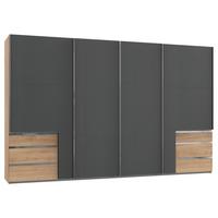Ormar S Kliznim Vratima Level 36a - boje grafita/boje hrasta, Basics, drvni materijal/metal (350/216/65cm) - Modern Living