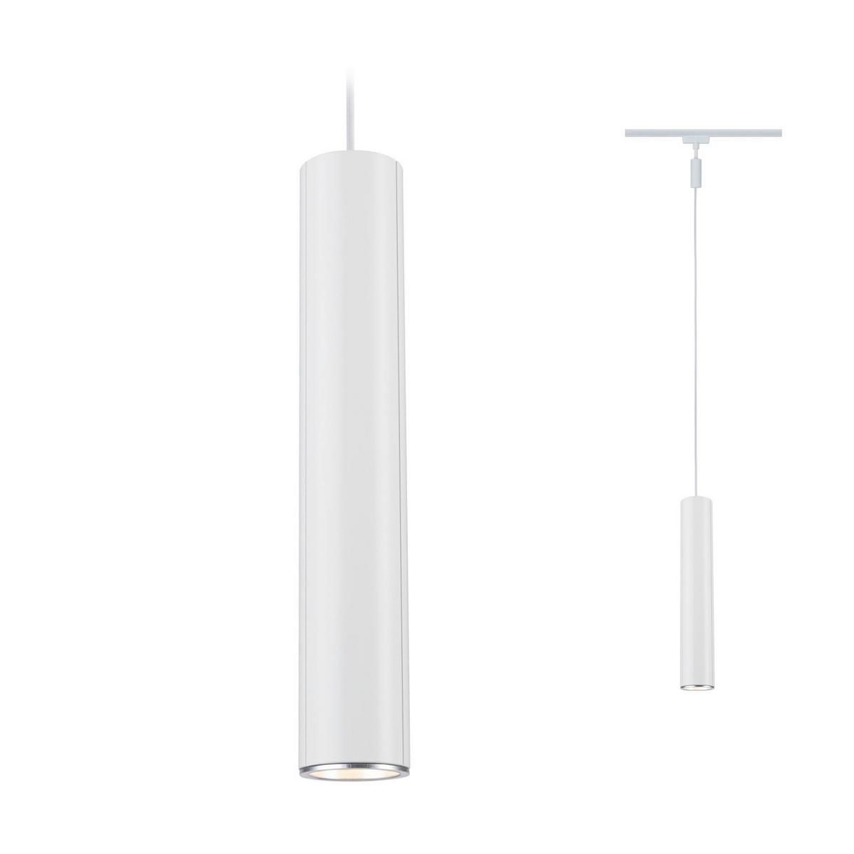 Schienensystem-Hängeleuchte Pendulum Catalejo Weiß/Chrom - Chromfarben/Weiß, Basics, Metall (6,5/38,3cm) - Paulmann
