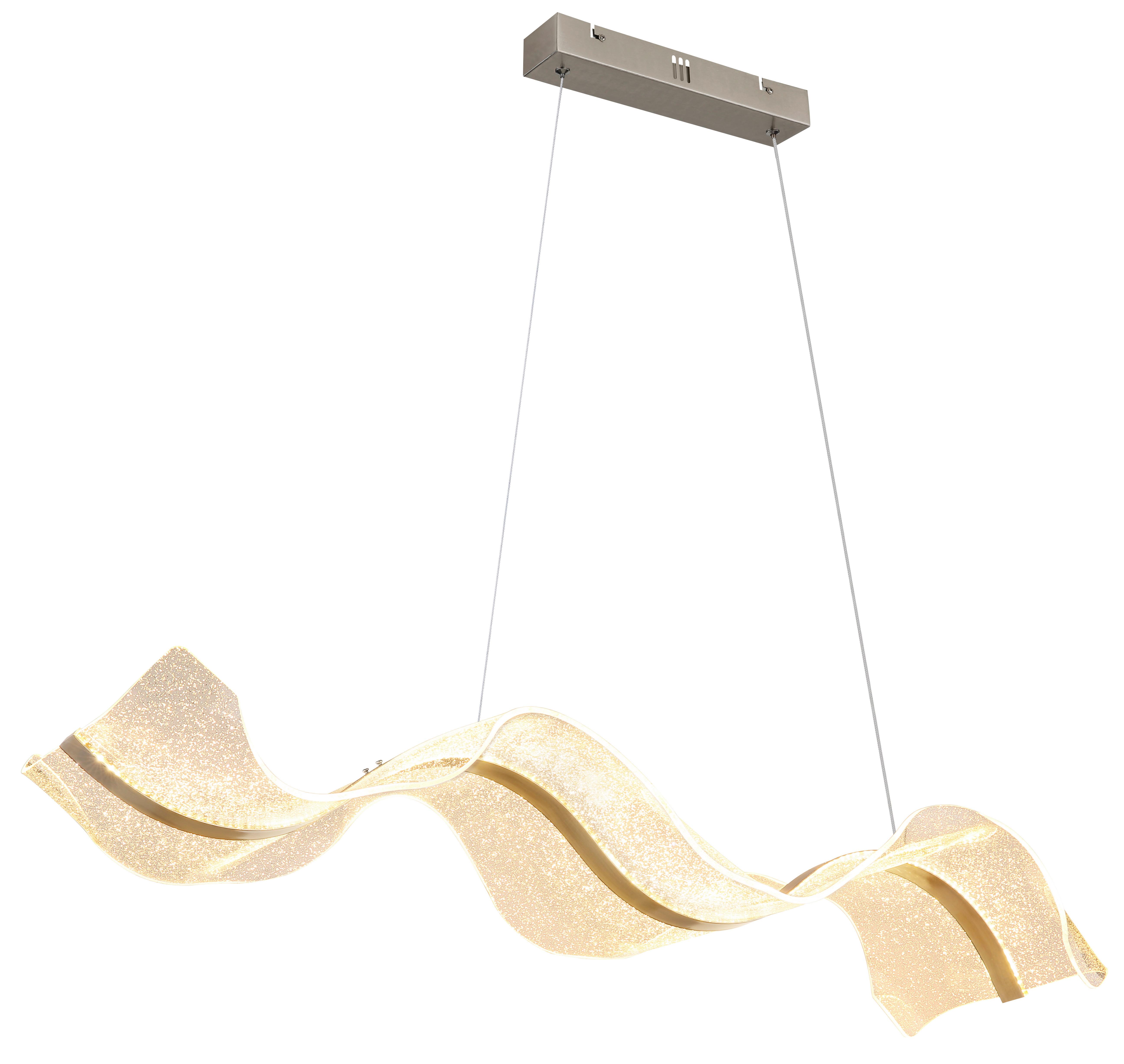 Viseča Led-svetilka Saque, S Sijalko - prozorno, Design, kovina/umetna masa (101/29,4/120cm) - Globo