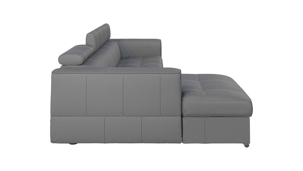 Sarokkanapé Ágyfunkcióval Go - szürke, Konventionell, bőr/faalapú anyag (174/274cm)