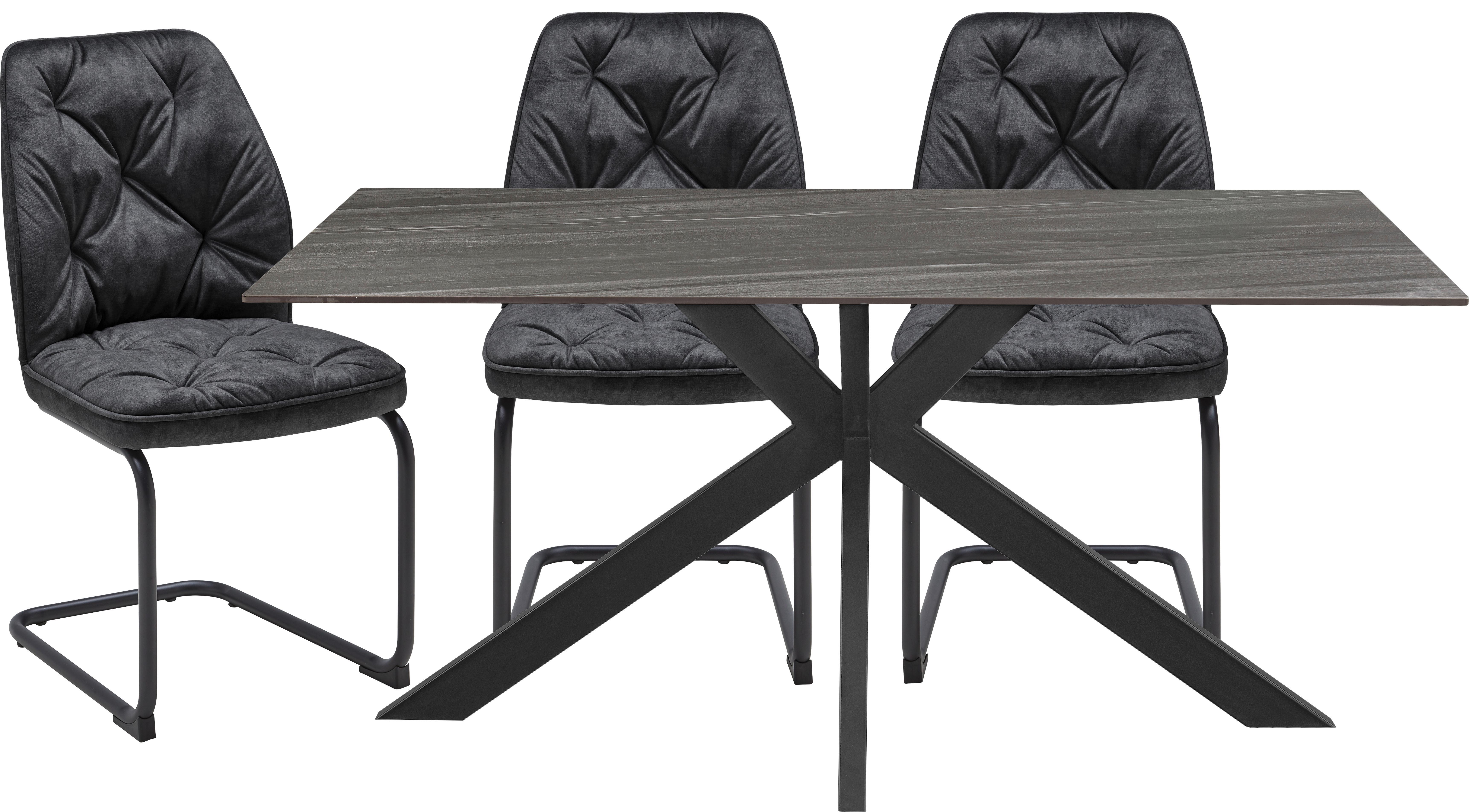 Stol Za Blagovaonicu Jonas -Top- - siva/crna, Moderno, metal/keramika (160/90/76cm) - Mömax