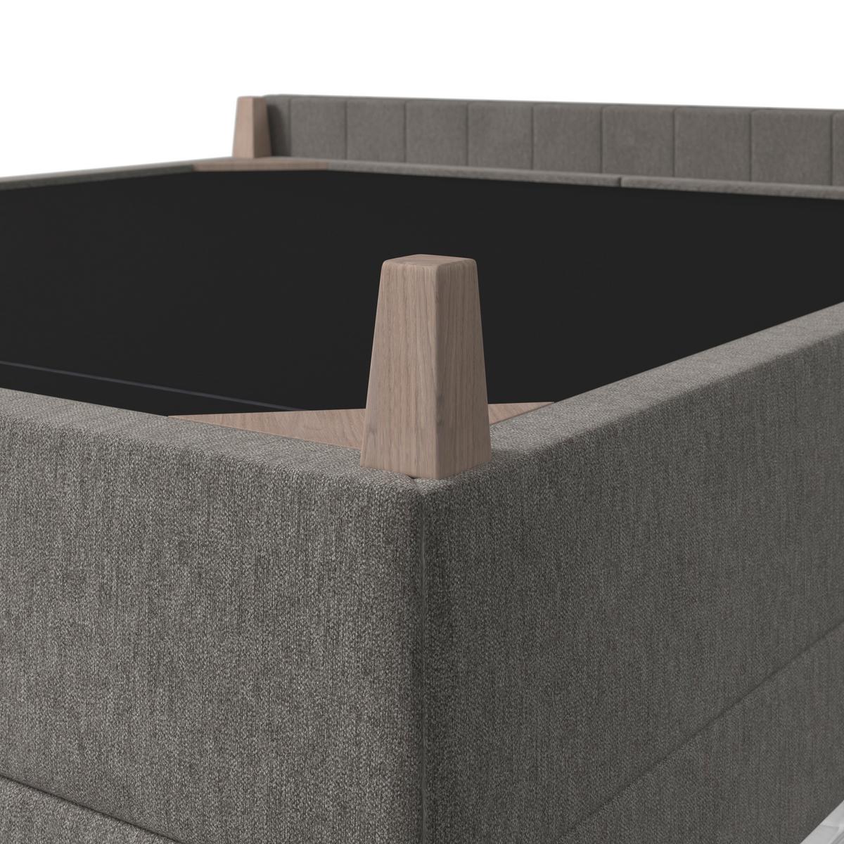 Boxspring Krevet Olivia - siva/boje hrasta, Moderno, drvo/tekstil (180/200cm) - Bessagi Home