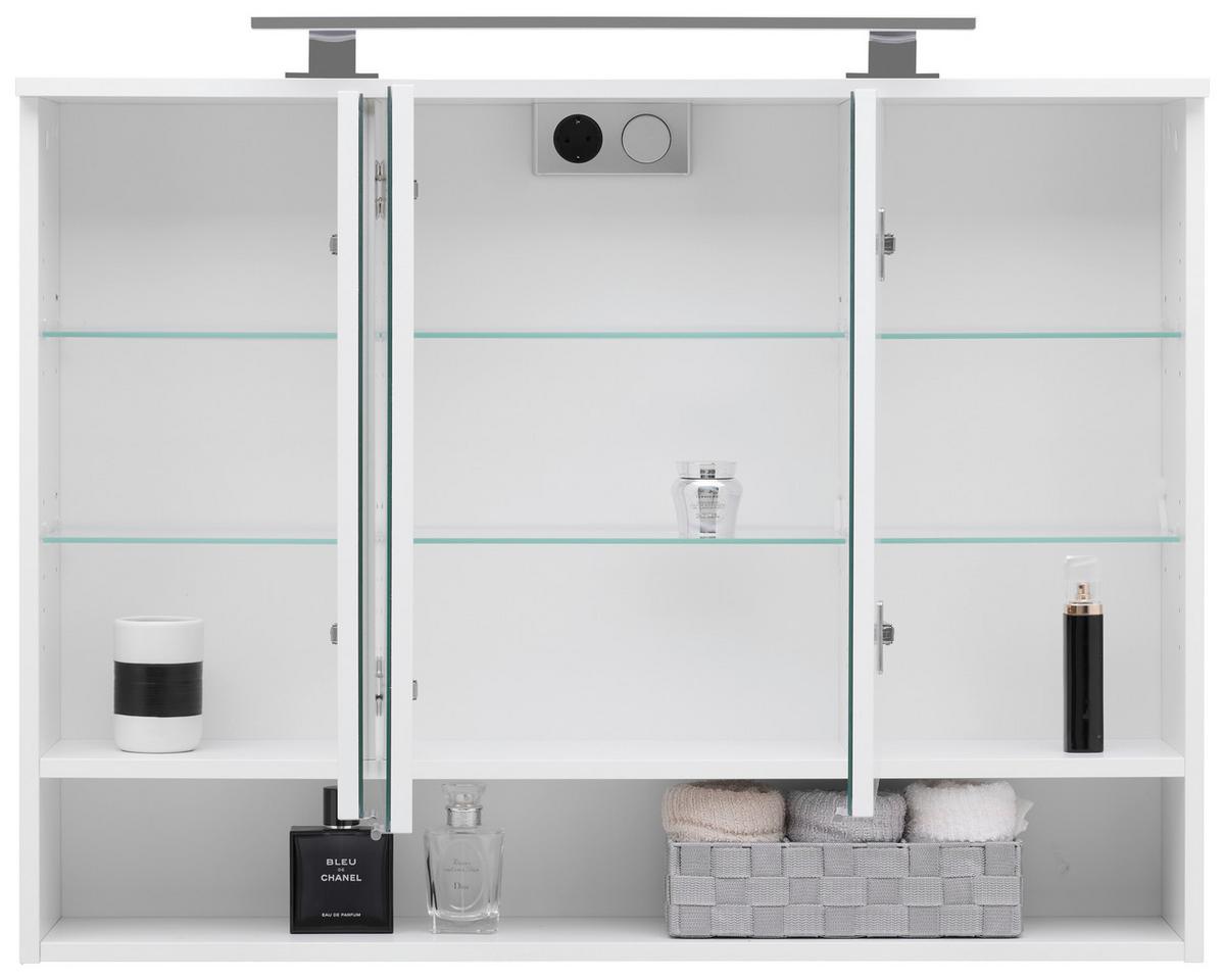 Element S Ogledalom Fresh - bijela/boje kroma, Konvencionalno, staklo/drvni materijal (100/75/20cm) - Modern Living