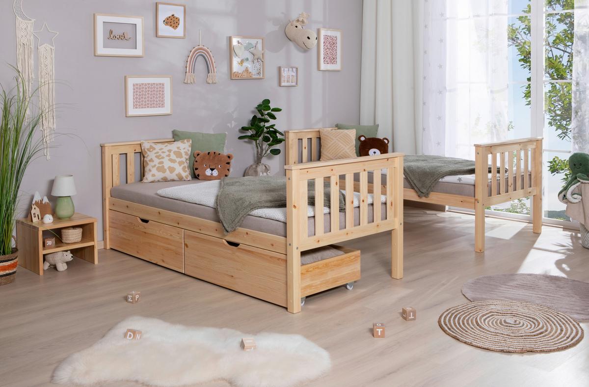 Pograd Sammy, Pravi Les, 90x200cm - naravne barve, Moderno, les (90/200cm) - MID.YOU