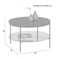 Dohányzóasztal Kerek Fekete Aiko - fekete, Modern, Üveg/fém (75/75/45cm) - Mömax