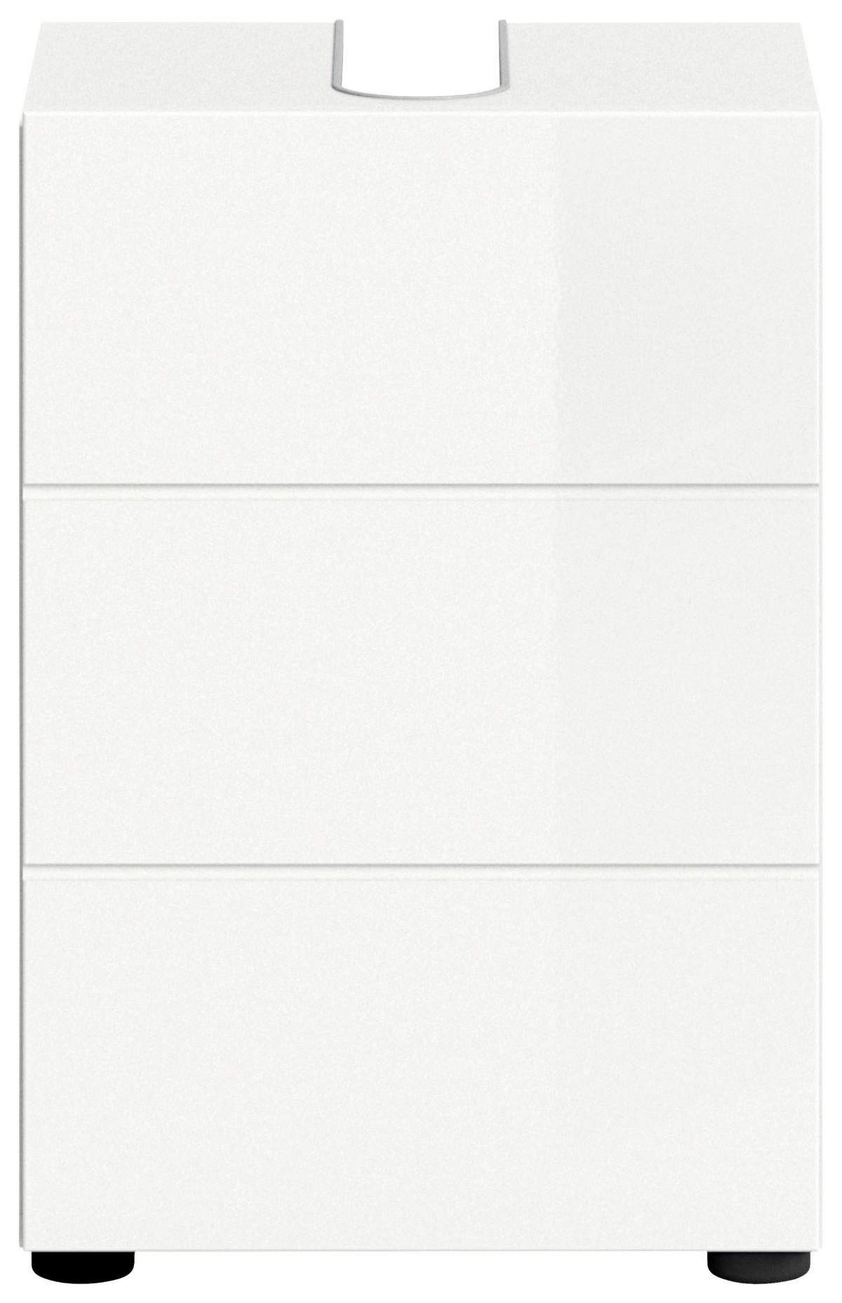 Waschbeckenunterschrank Vira ca. 38x56 cm Weiß - Weiß Hochglanz/Weiß, MODERN, Holzwerkstoff (38/56/34cm) - MID.YOU