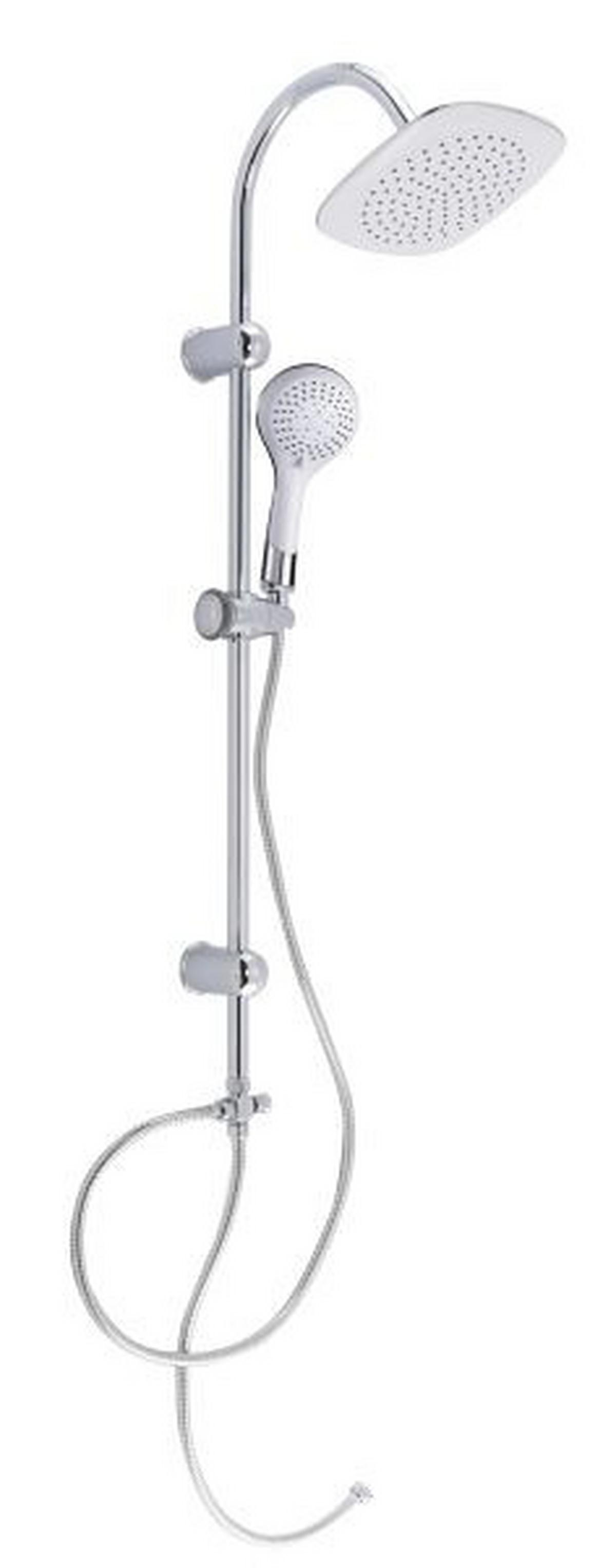 Brauseset Teneriffa in Weiß/Chromfarben - Chromfarben/Weiß, Kunststoff/Metall (79,5/24,5/6,5cm) - Schütte