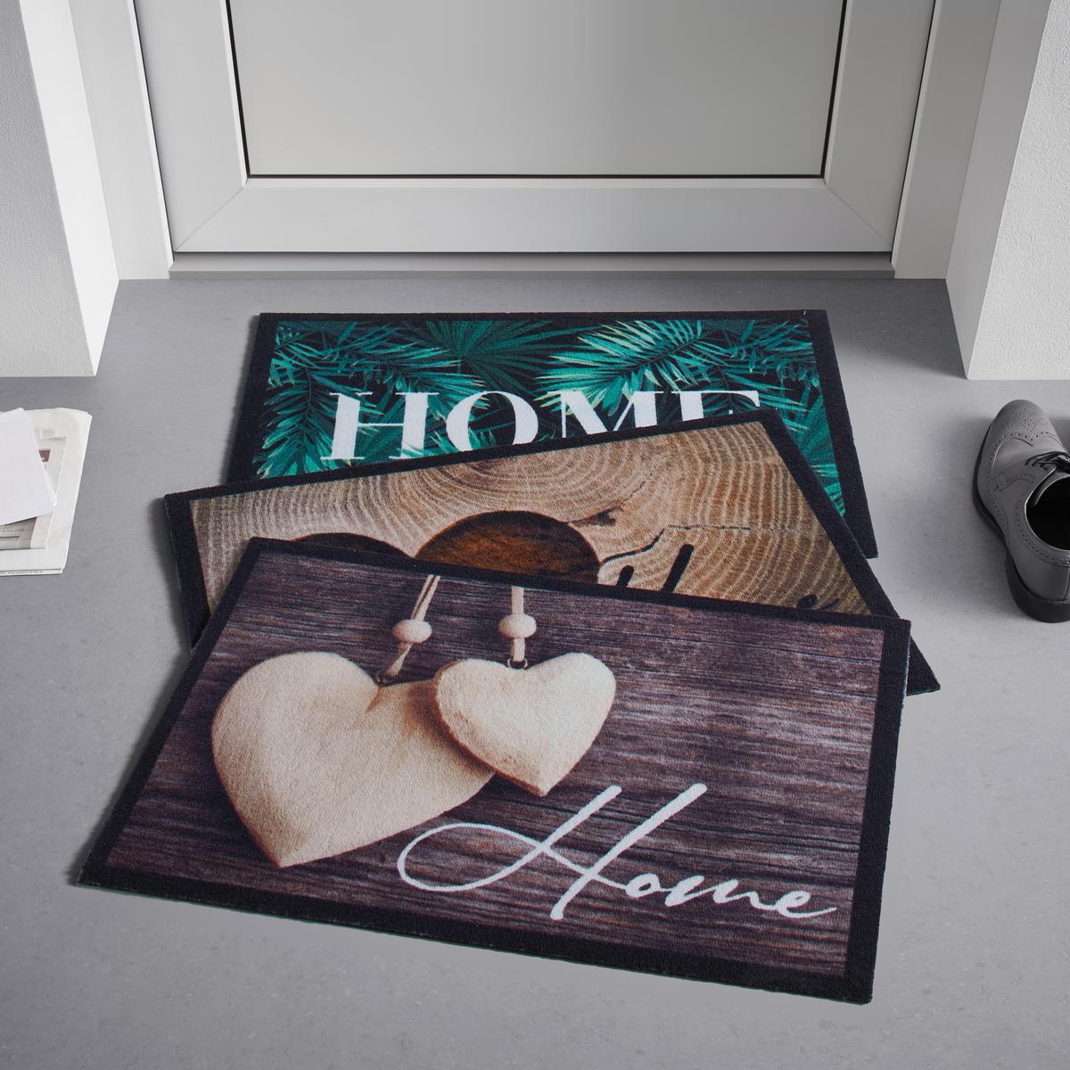Fußmatte Home Love Wood in Braun/Beige ca. 50x70cm online kaufen 