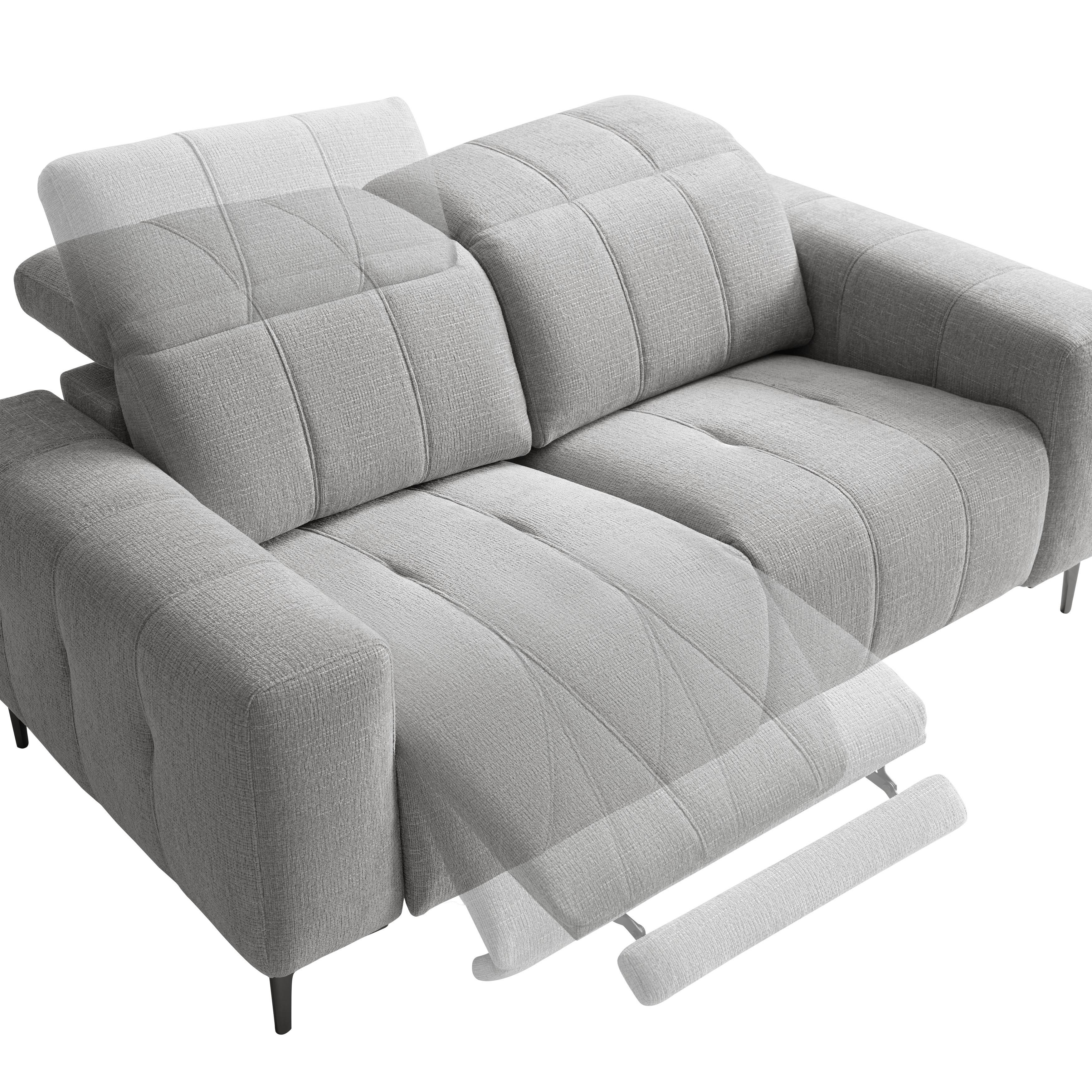 2,5-SITS SOFFA ALVARO - mörkgrå/grå, Modern, metall/trä (220/79/109cm) - Mömax