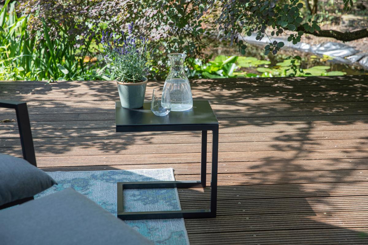 Gartenbeistelltisch Ramo Anthrazit - Anthrazit, Basics, Metall (33,5/50/40cm) - Siena Garden