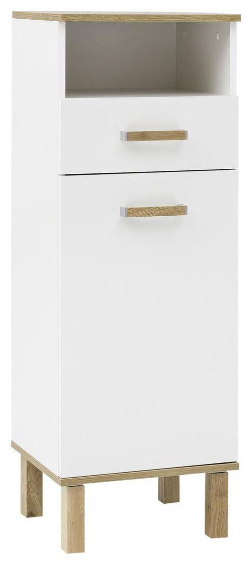Midischrank "Padua" , weiß - Eichefarben/Weiß, MODERN, Holz/Holzwerkstoff (40,4/114,5/35,0cm) - MID.YOU