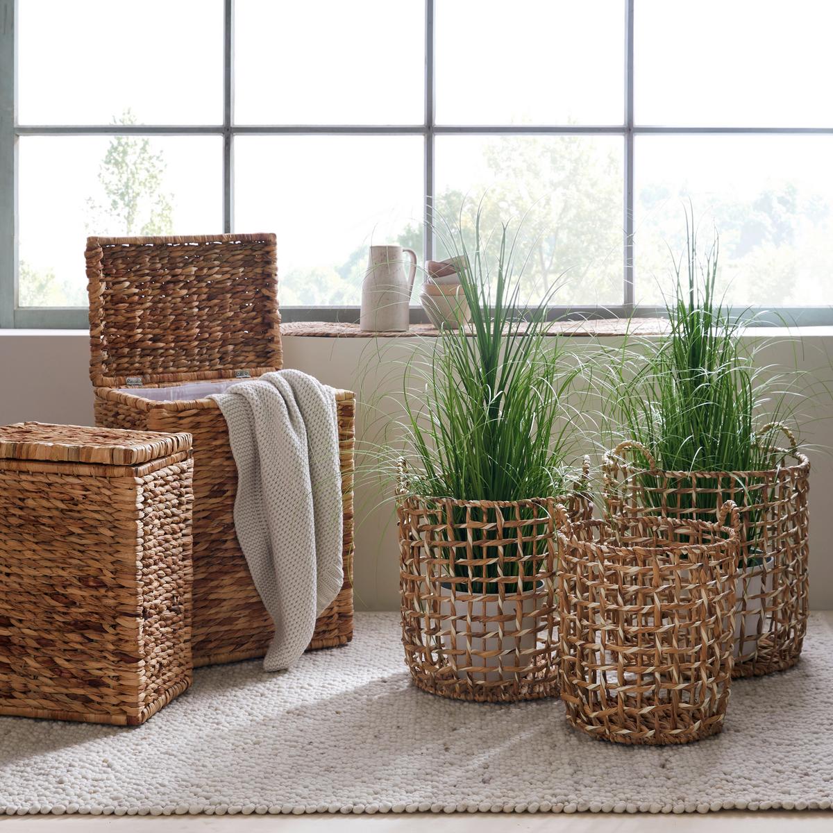 Szennyestartó Max - natúr színű, Romantik / Landhaus, textil/természetes anyagok (46/59/34cm) - Zandiara