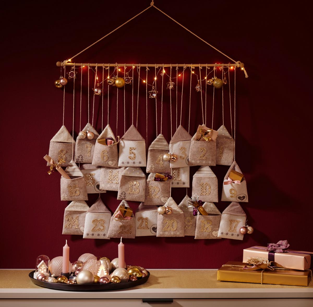 Adventskalender Bags I Naturfarben - Naturfarben, MODERN, Textil (60/70cm) - Premium Living
