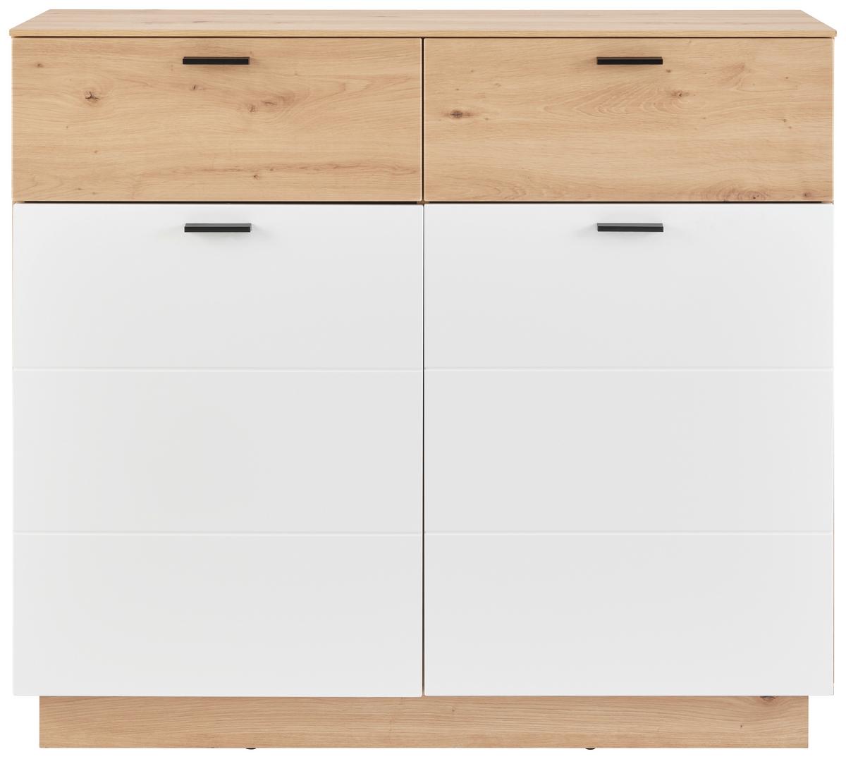 Komoda Tonale - bijela/hrast Artisan, Konvencionalno, drvni materijal/plastika (106,5/97,6/40cm) - Modern Living