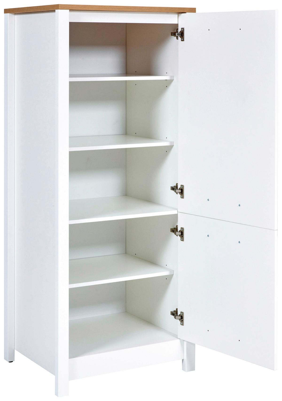Geräteumbauschrank Sicilia Weiß/Eiche Artisan - Silberfarben/Weiß, MODERN, Holzwerkstoff/Metall (70/167/60cm) - Mömax