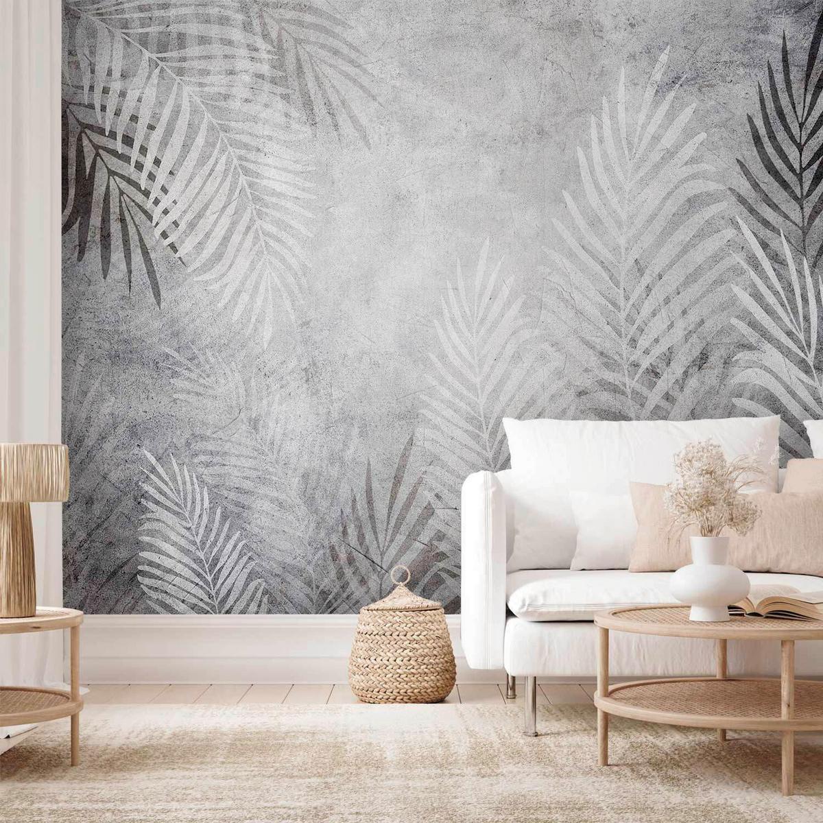 Fototapeta Palm Trees In The Dark, 150x105cm - temno siva/sivobela, Trendi, tekstil (150/105cm) - artgeist