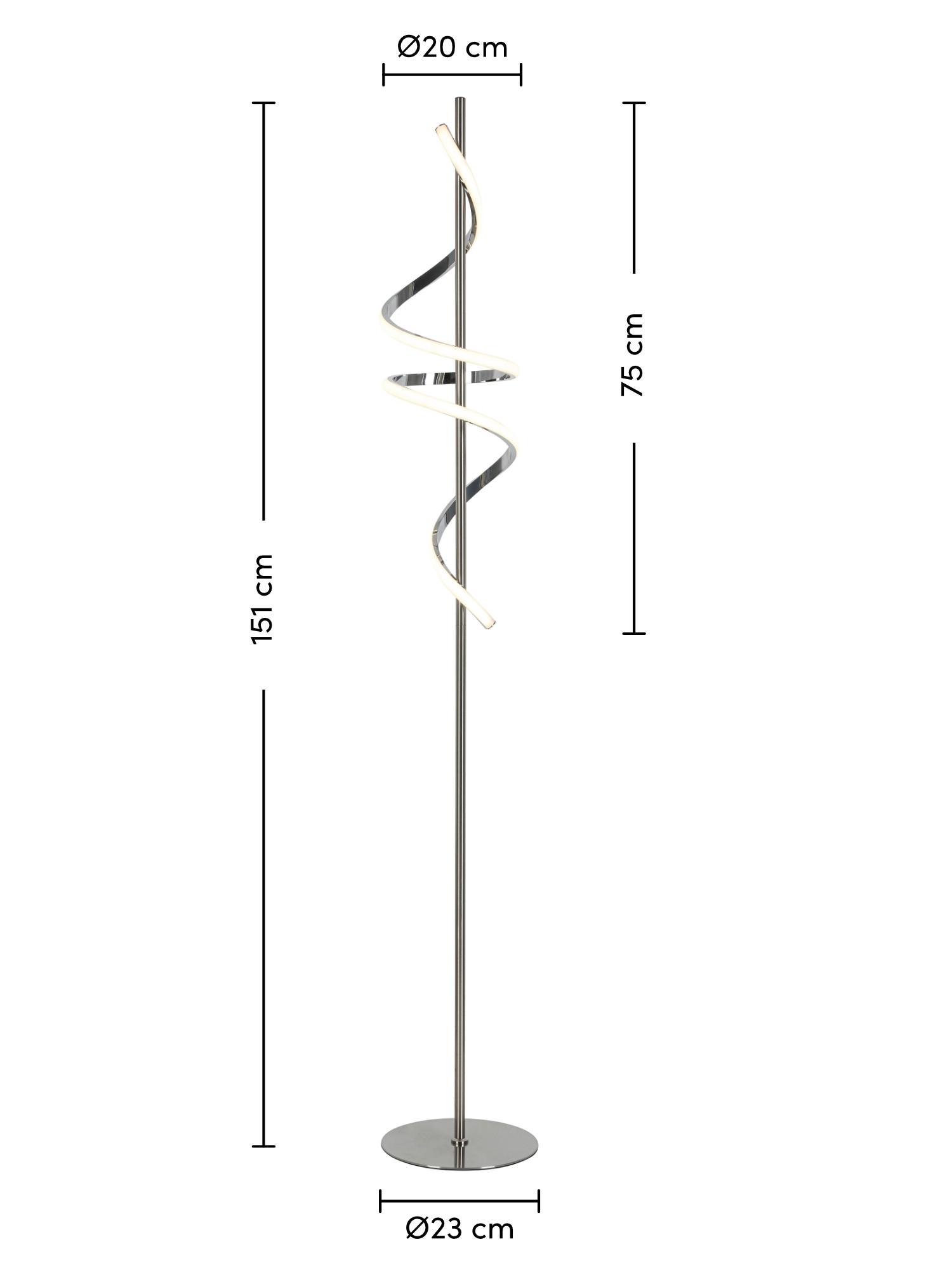LED-GOLVLAMPA LINA - kromfärg/nickelfärgad, Modern, metall/plast (23/23/151cm) - Mömax