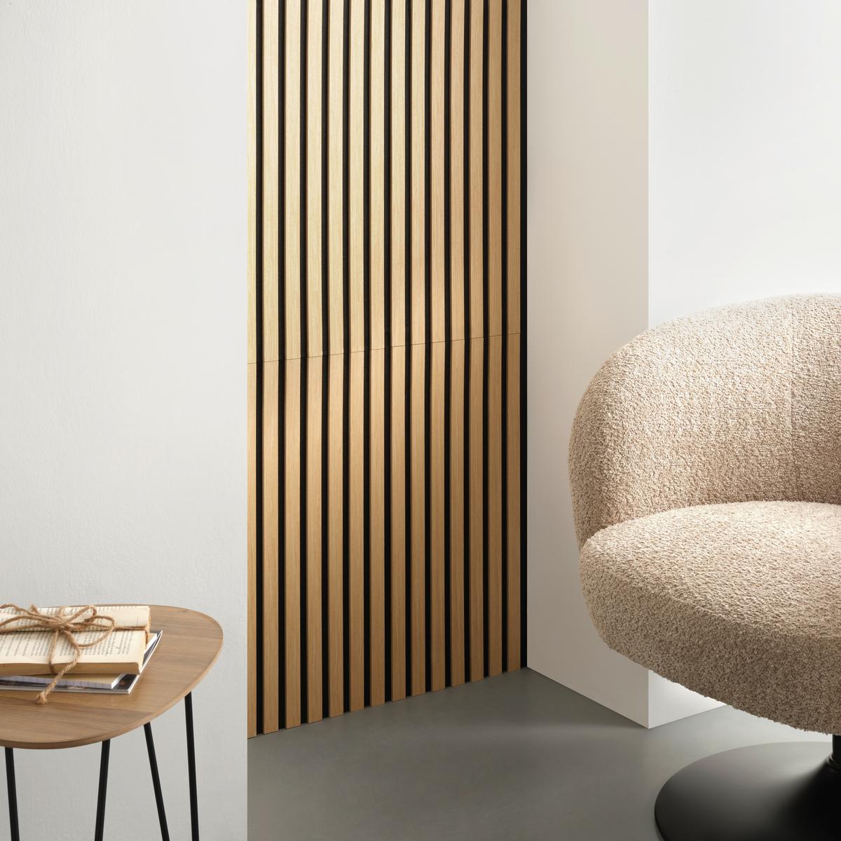 Panou acustic ASHLEY - stejar Bianco, Modern, plastic/lemn (60,5/28/1,2cm) - Modern Living