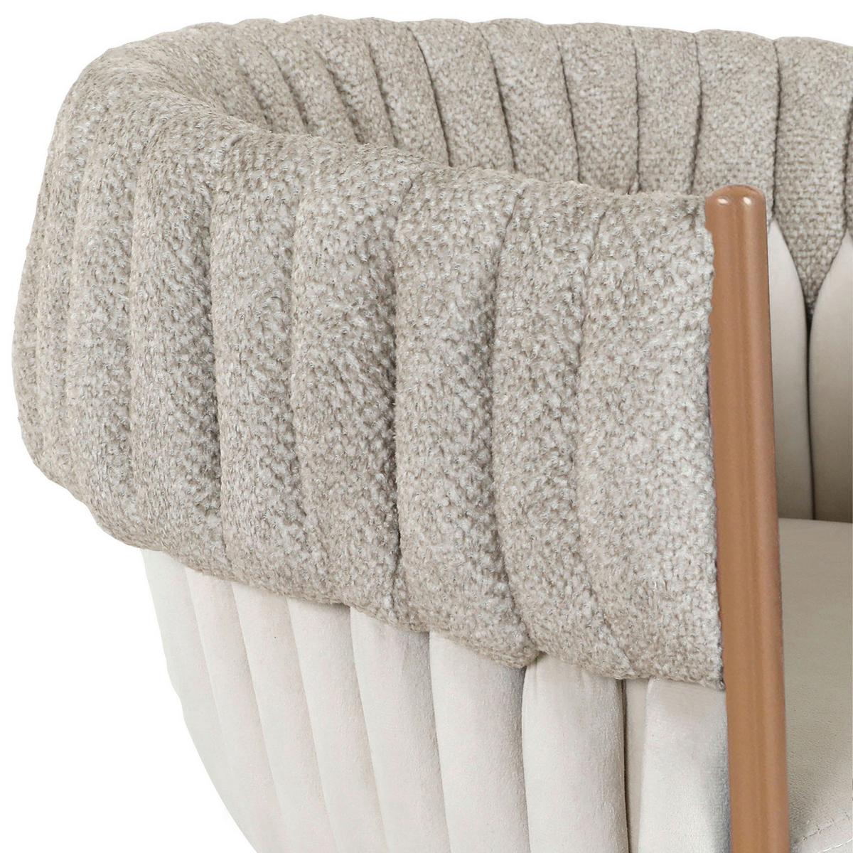 KRZESŁO Z PODŁOKIETNIKAMI TWISTY   -AMBIA HOME- - beżowy/kolor złoty, Design, metal/tkanina (65/76/60cm) - Ambia Home