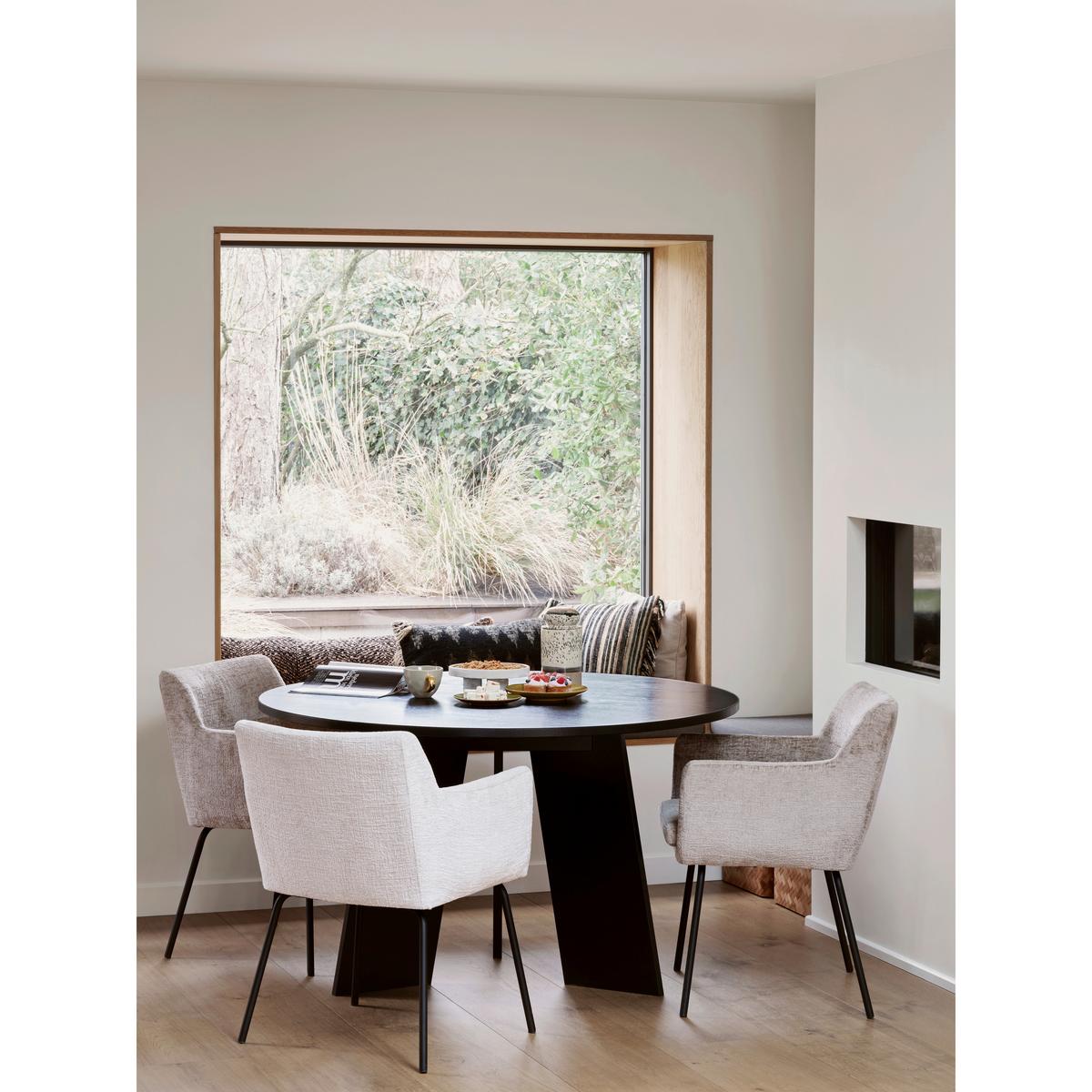 Esstisch Fries Schwarz L: 129cm - Schwarz, MODERN, Holz (129/129/75cm) - Livetastic