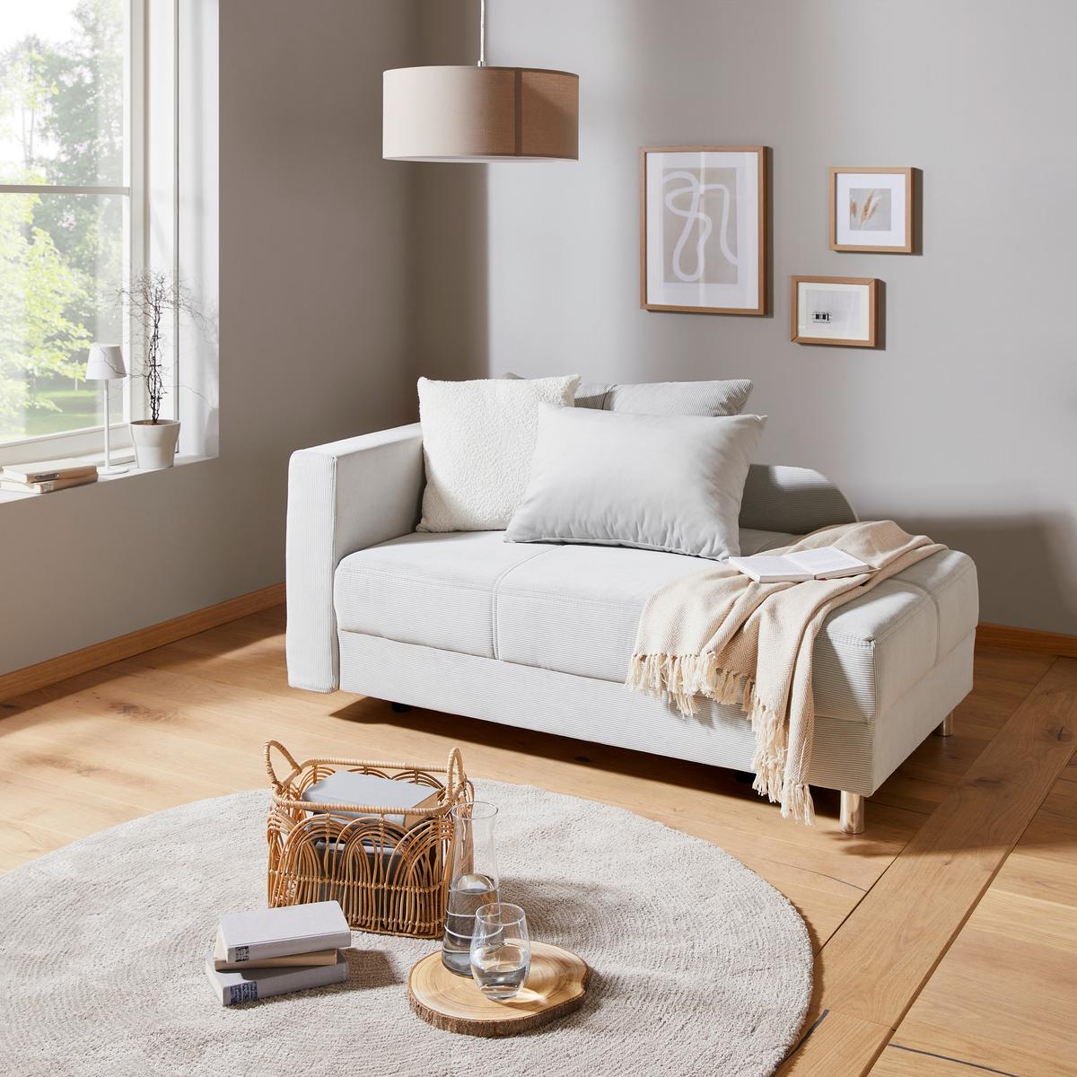 Fotelja Na Razvlačenje Nova - boja aluminijuma/svetlosiva, Osnovno, drvo/tekstil (82/66-82/145cm) - Mömax