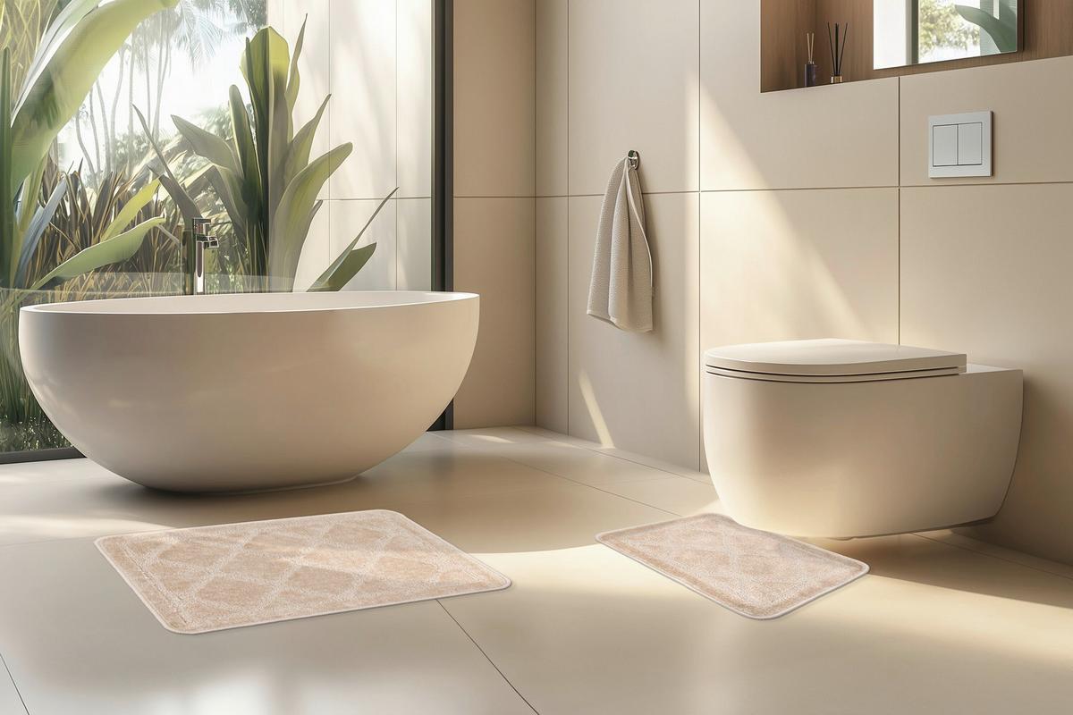 Bademattenset Lagoon 125 Beige  2er-Set - Basics (50/80cm) - Kayoom