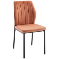 Stuhl Mia 2 Terracotta/Schwarz - Terracotta/Schwarz, Basics, Textil/Metall (44/86/52cm) - Based