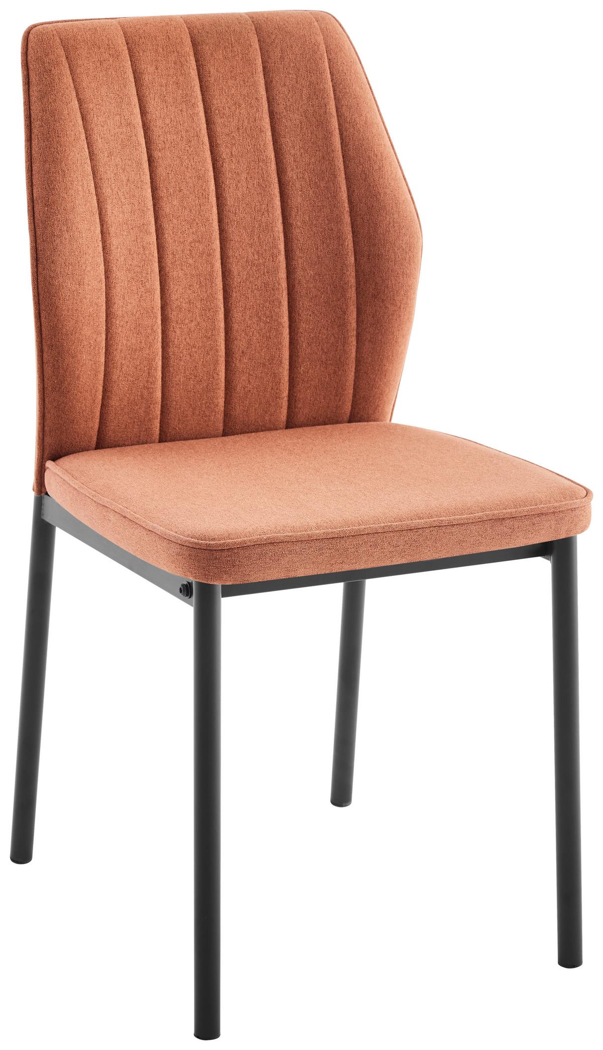 Stuhl Mia 2 Terracotta/Schwarz - Terracotta/Schwarz, Basics, Textil/Metall (44/86/52cm) - Based